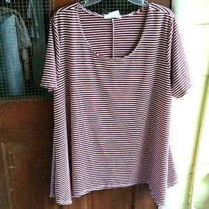Nwt Brown & White Striped Tunic